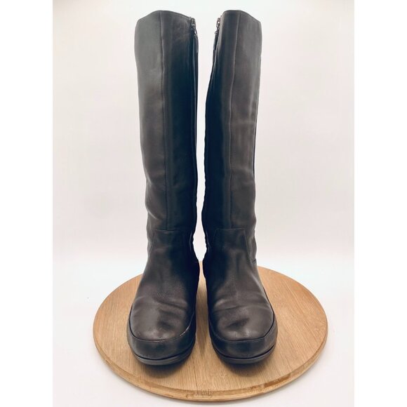Fitflop Boots Womens 7.5 38 Brown Leather Mesh Knee High Recovery Platform - Picture 3 of 11